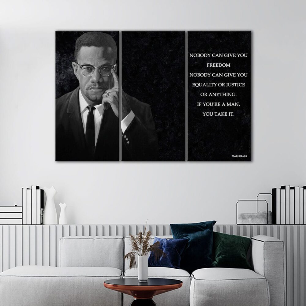 3 paneles malcom x quote canvas art