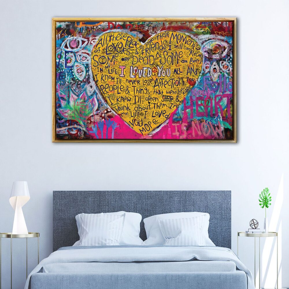 banksy graffiti coeur flottant toile