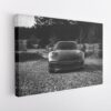 black & white porshe stretched canvas