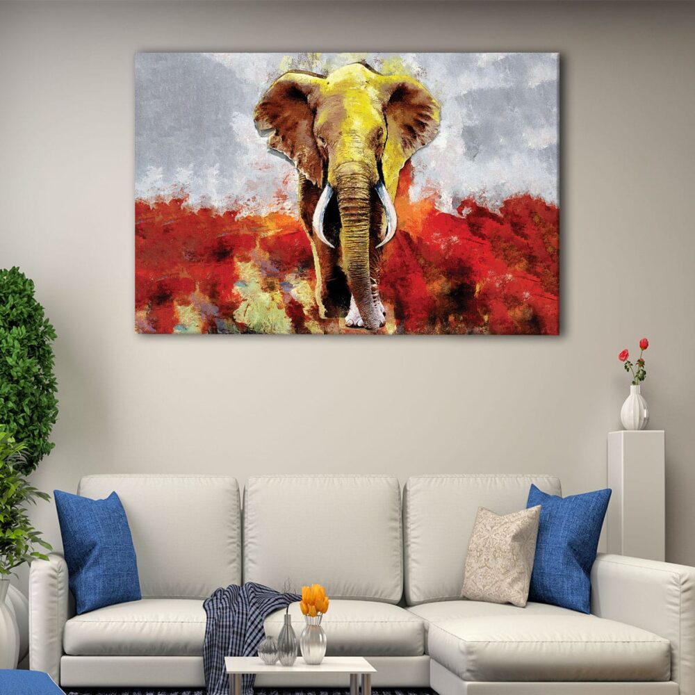 1 panels elephant giclee print canvas art