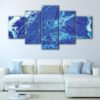 Toile d'art 5 panneaux océan bleu