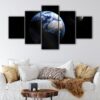 5 panneaux earth in dark canvas art