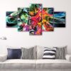 Toile d'art à 5 panneaux aux couleurs électrifiées