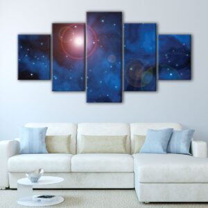 Toile d'art de l'espace étoilé à 5 panneaux