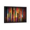 bois coloré abstrait toile encadrée cadre noir