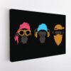 colorful wise monkeys stretched canvas