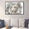 toile à cadre flottant tigre blanc