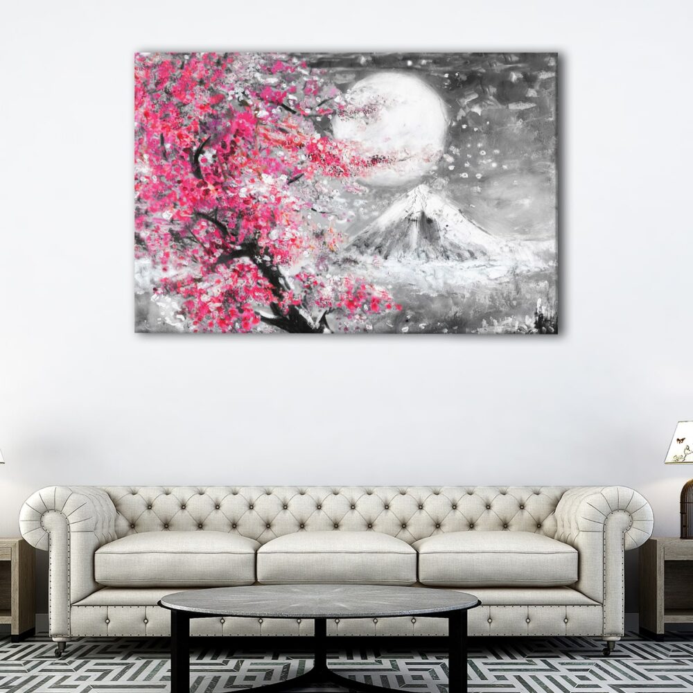 1 panneaux toile d'art japonaise fleurs de cerisier