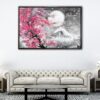 toile japonaise avec cadre flottant en forme de fleur de cerisier