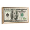 Toile d'art 100-dollar-bill cadre beige