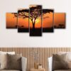 5 panneaux serengeti park tanzania sunset canvas art