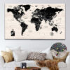 Carte du monde moderne en bois