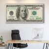 Art sur toile du billet de 100 dollars