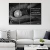 Toile d'art 3 panneaux avec citation sur le baseball