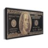 golden 100 dollar bill canvas art