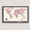 carte du monde à épingler - cadre noir