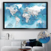 Épingle à pousser pirate carte du monde encadrée