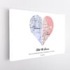 carte de mariage toile tendue