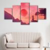 5 paneles samurai fighter canvas art