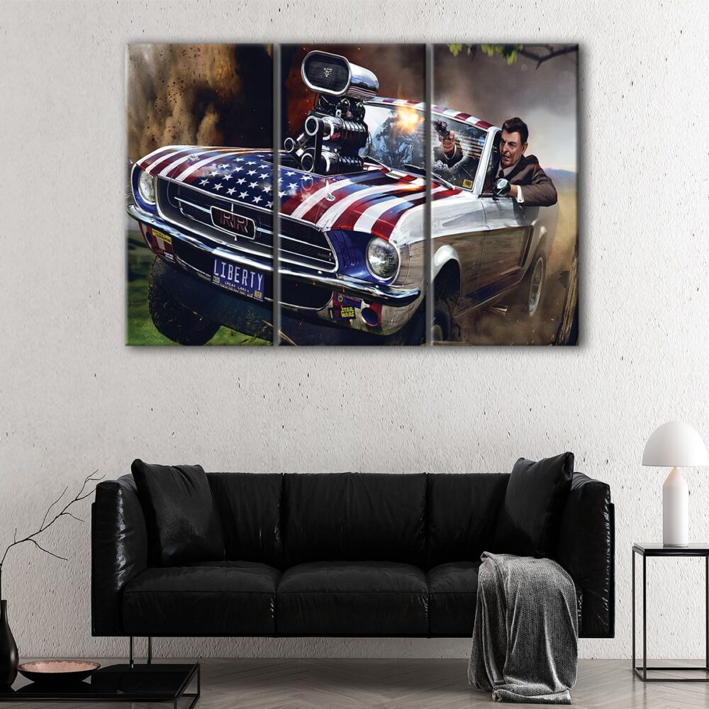 3 panneaux président ronald reagan canvas art