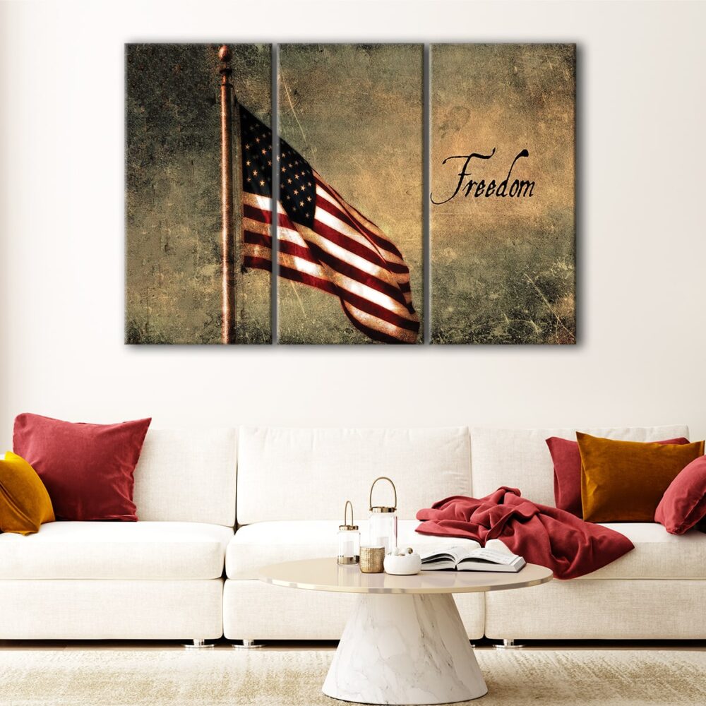lienzo 3 paneles us freedom