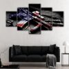 5 panneaux usa M4 gun canvas art