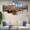 5 panneaux amsterdam twilight canvas art