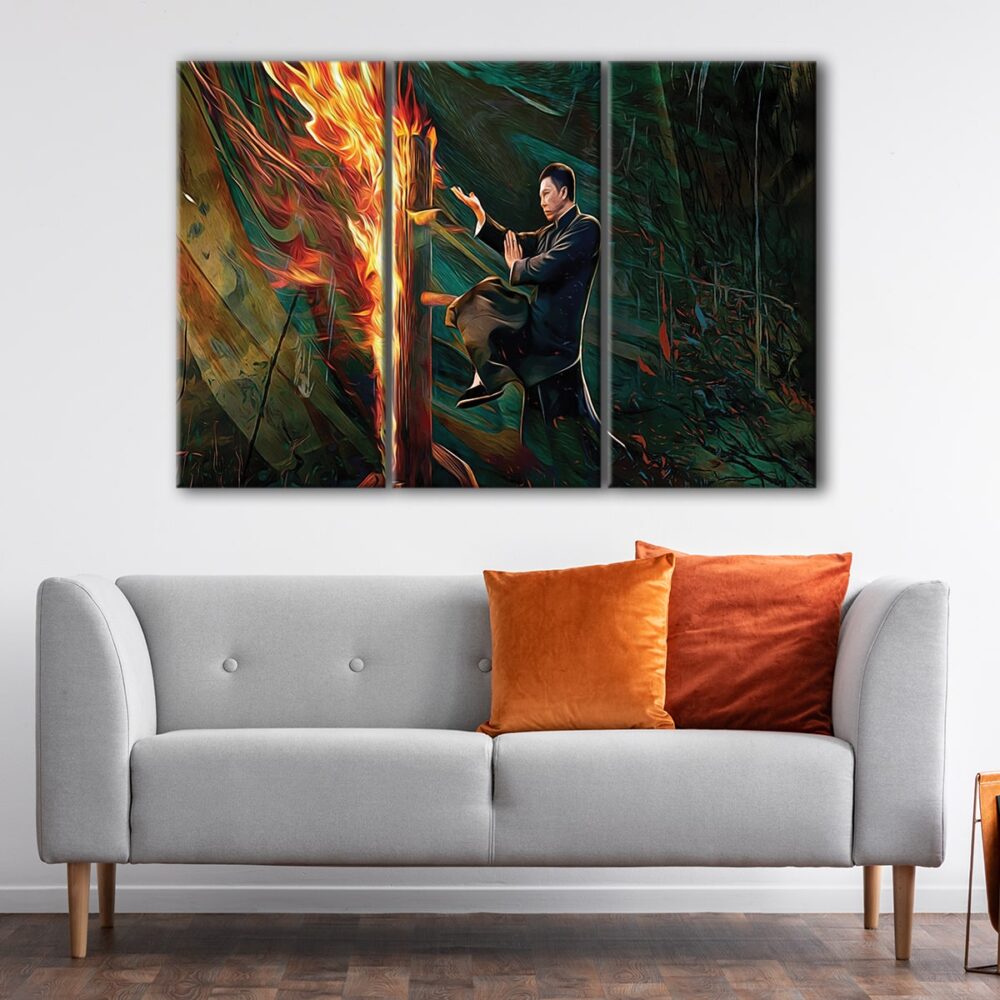 3 panneaux ip man canvas art