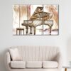 3 panneaux piano sketch canvas art