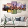 5 panneaux boston seaside view canvas art
