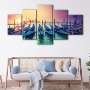 5 panneaux grand canale sunrise canvas art