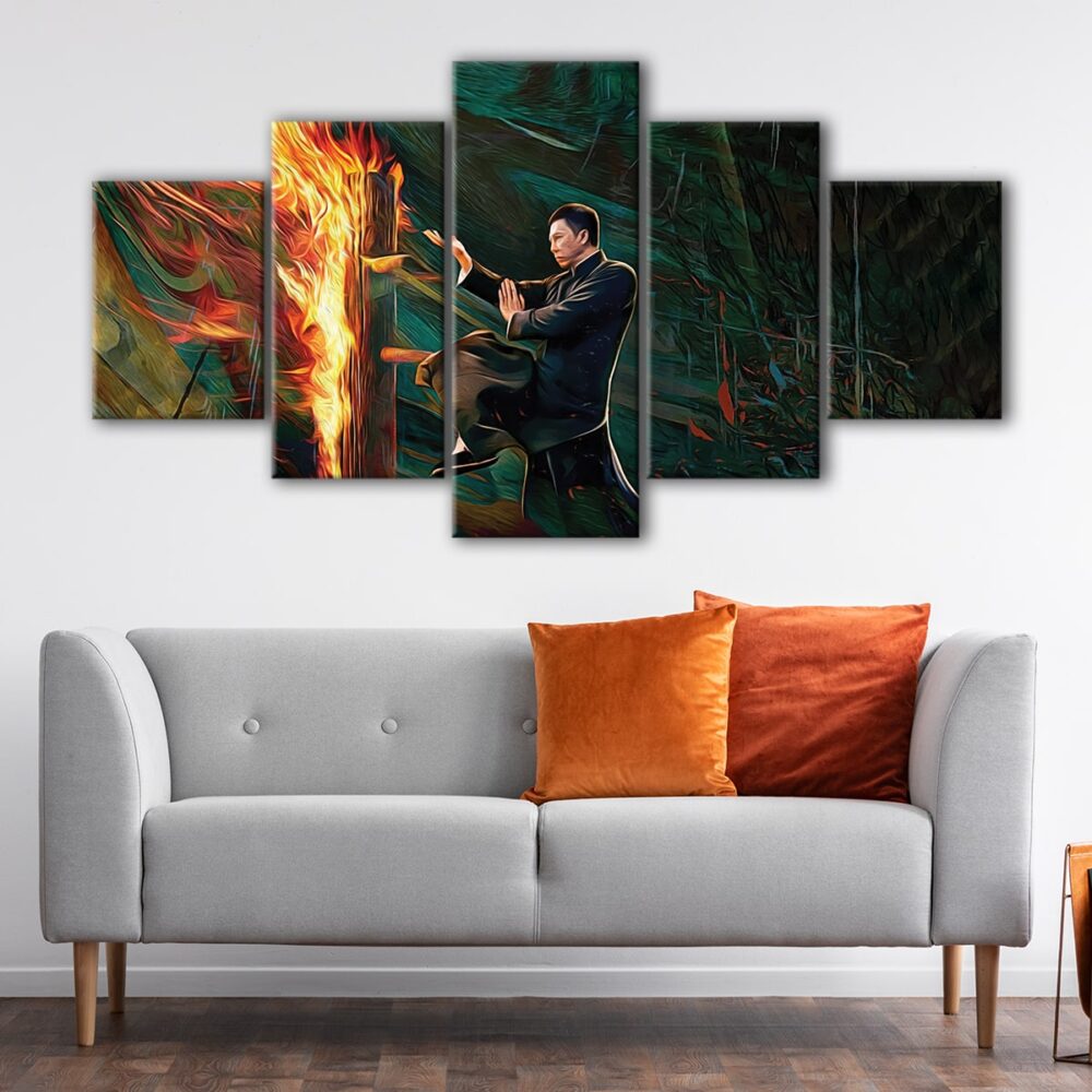 5 panneaux ip man canvas art