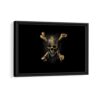 crâne de pirate toile encadrée cadre noir