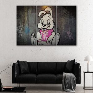 3 panels thug for life canvas art