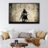 samurai warrior floating frame canvas