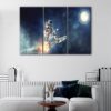 Toile d'art 3 panneaux rocket skateboard