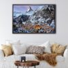 toile des alpes suisses sur cadre flottant