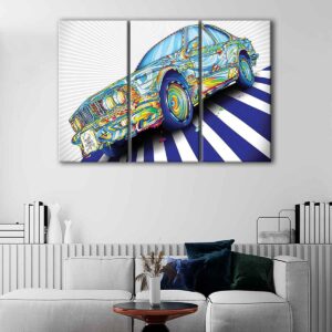 3 panneaux bmw graffiti canvas art