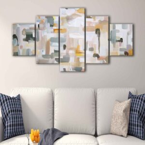 5 panneaux de toile d'art aux traits colorés