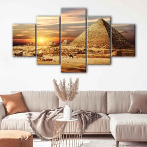 5 panneaux pyramide paysage toile art