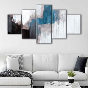 Toile d'art de l'illusion des traits à 5 panneaux