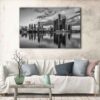 1 panneaux detroit black and white skyline canvas art