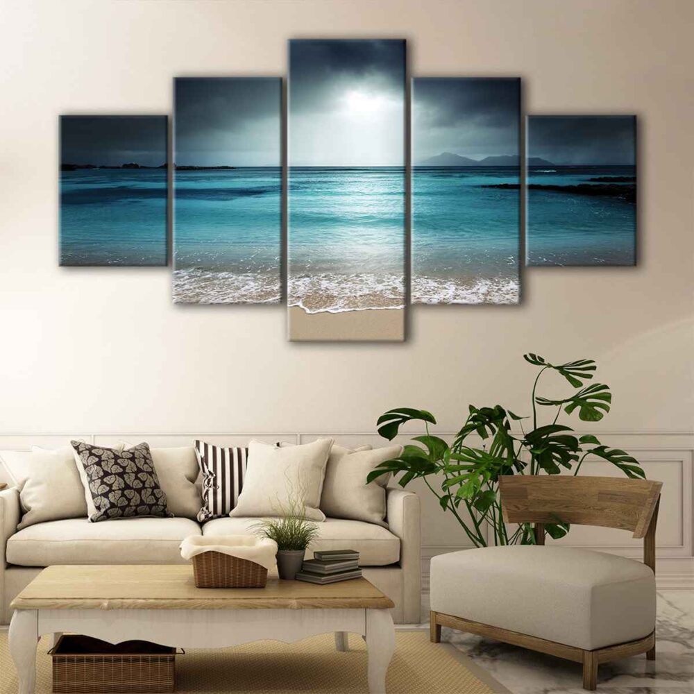 5 panneaux de l'art de la toile "tempête à venir