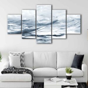 Toile d'art de la mer cachée à 5 panneaux
