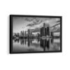 detroit skyline noir et blanc toile encadrée cadre noir