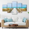 5 panels beach view canvas art