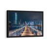 hong kong skyline framed canvas black frame