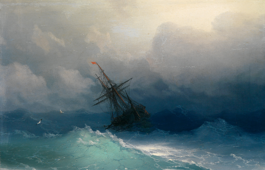 Bateau dans la mer agitée