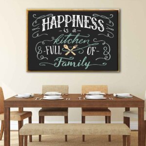 cuisine bonheur toile cadre flottant