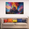 1 panels castle in fire canvas art